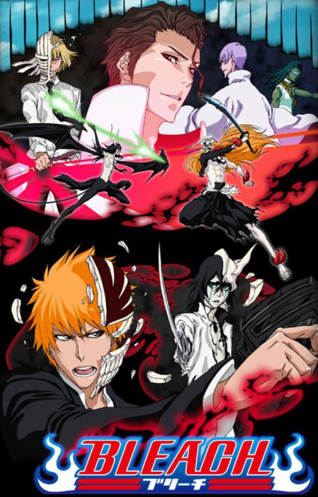 Bleach Anime Ichigo Aizen Uquiorra Arrancar Karakura Battle 657x1024