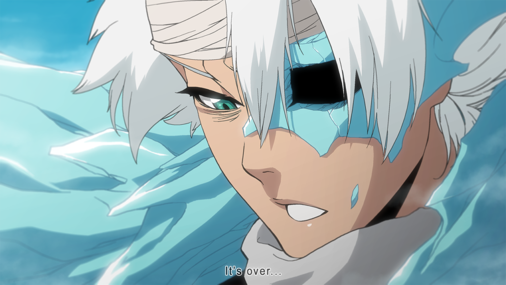 Tôshirô Hitsugaya avec son Bankai, Daiguren Hyôrinmaru hollowifié, dans le chapitre 554 du Tome Bleach 62. Hitsugaya Toshiro Hollowifie Bankai Daiguren Hyorinmaru 1024x576
