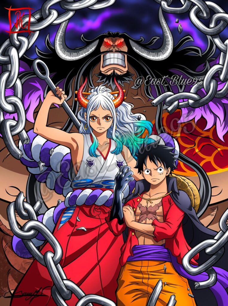 One Piece Luffy Kaido Yamato 763x1024