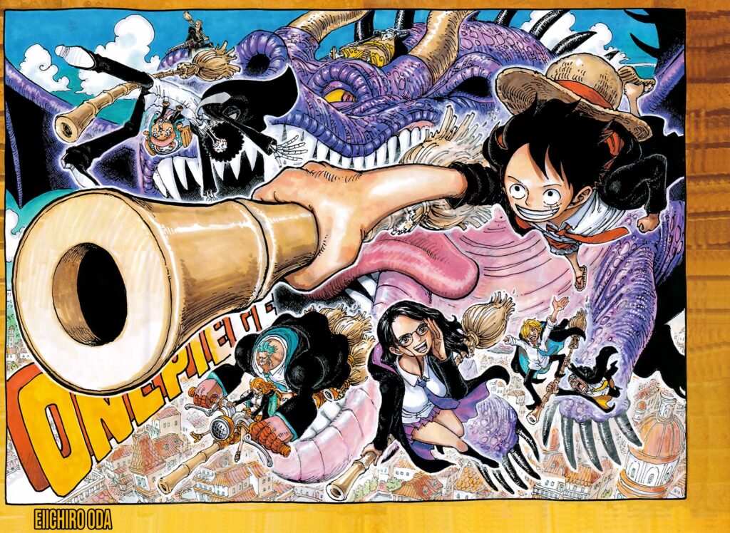 One Piece Chapitre 1128 Luffy Mugiwara Cover Color Lead 1024x748